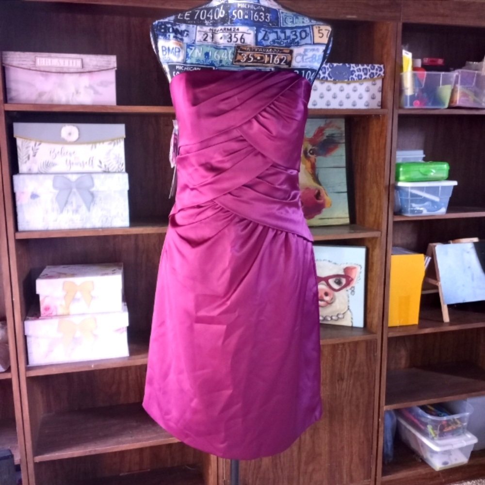 Alfred Angelo Purple Strapless Dress
